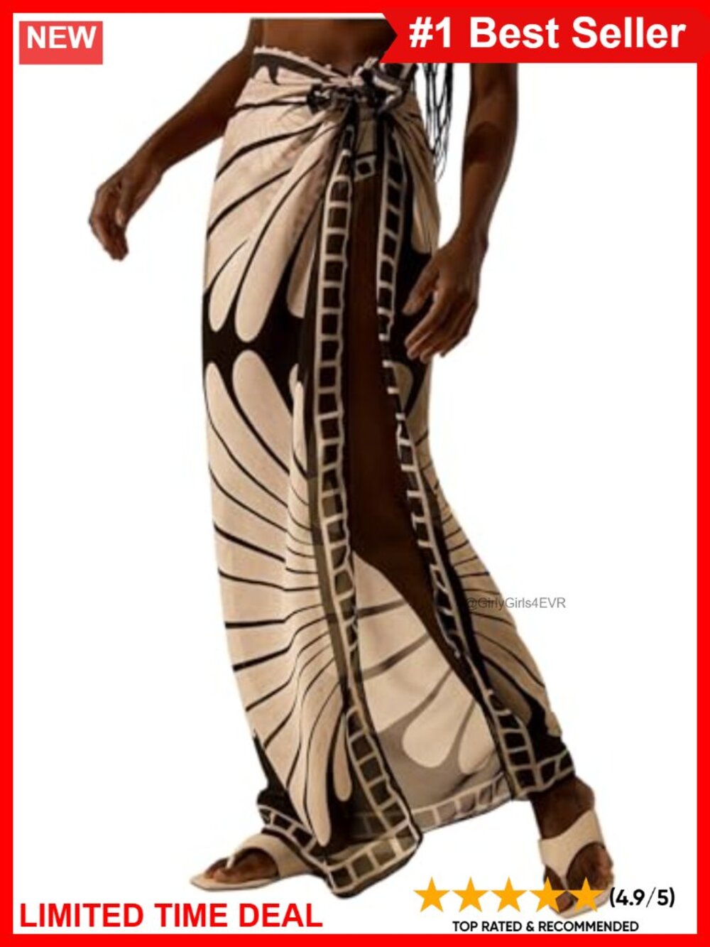 Women's Floral Sarong Wrap Swimsuit Coverup Beach Pareo Skirt
